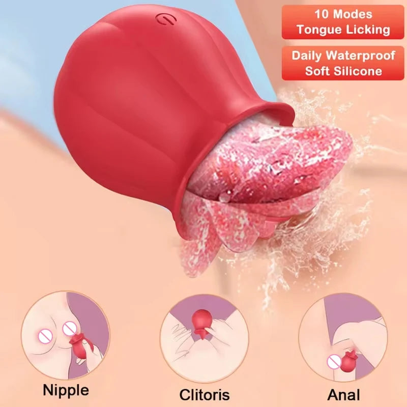 🌹 Rose Tongue Vibrator