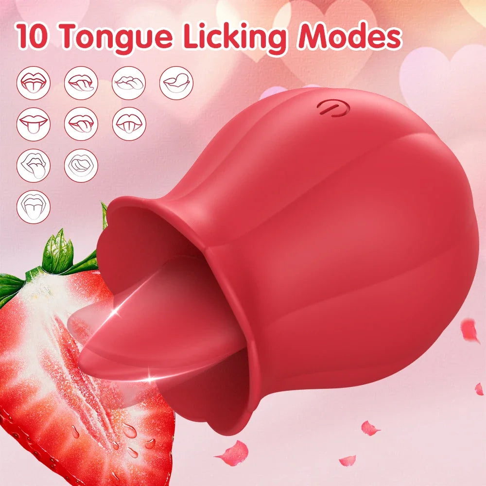 🌹 Rose Tongue Vibrator