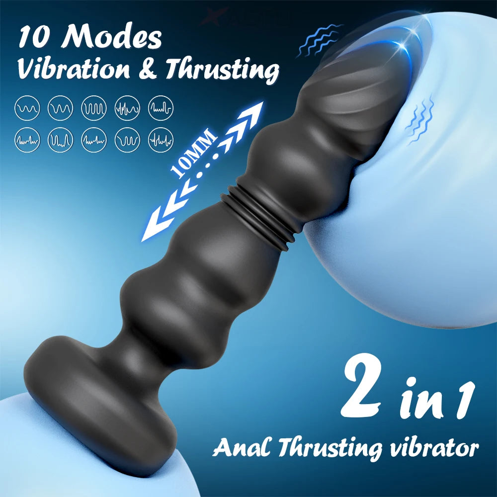 Thrusting Anal Plug Vibrator | Intense Prostate & G-Spot Stimulation