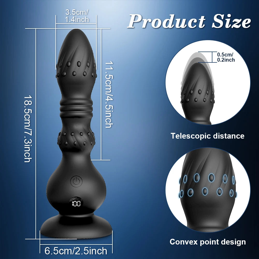 Thrusting Anal Plug Vibrator | Intense Prostate & G-Spot Stimulation