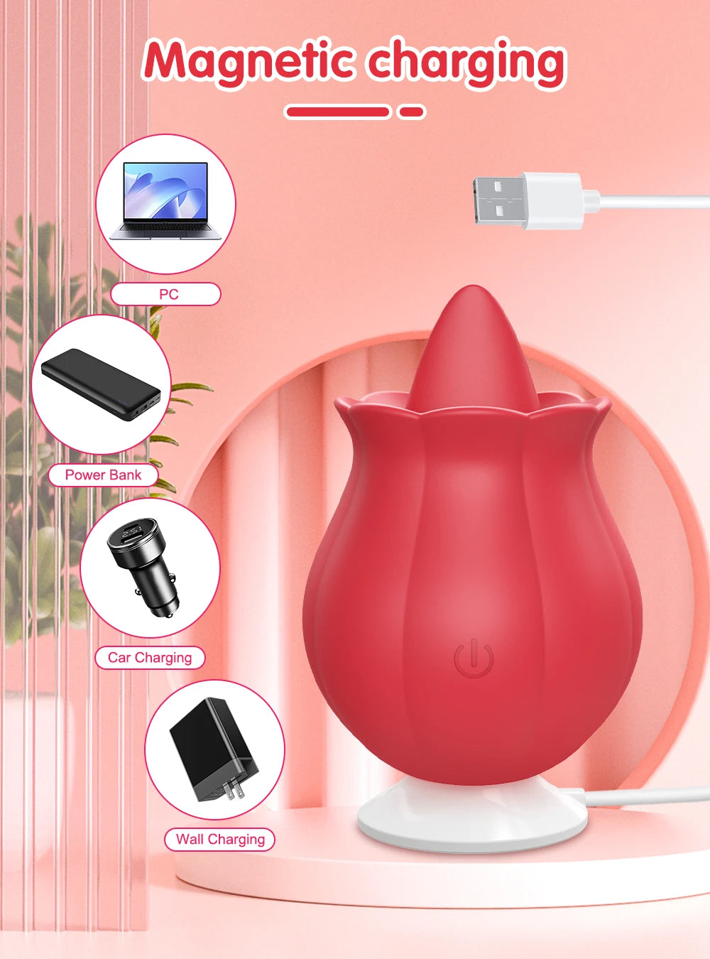 🌹 Rose Tongue Vibrator