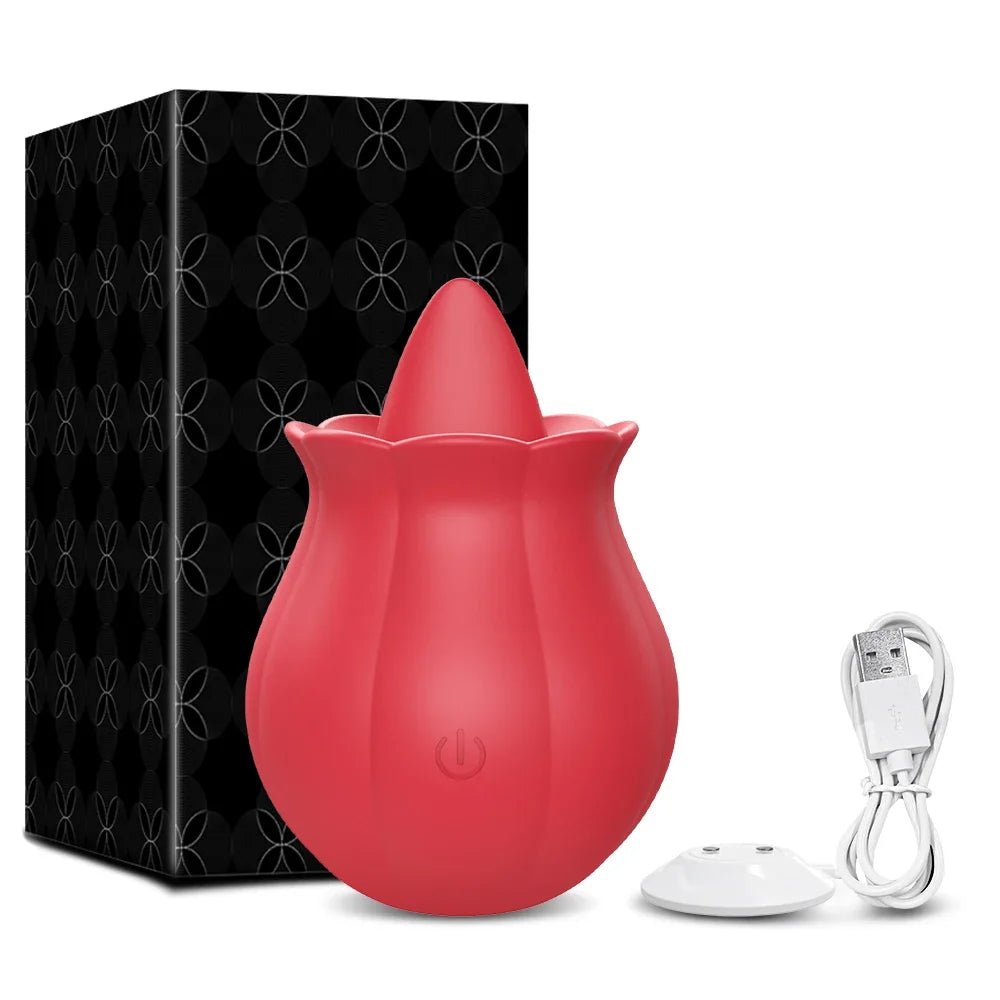 🌹 Rose Tongue Vibrator