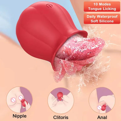 🌹 Rose Tongue Vibrator
