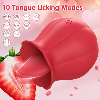 🌹 Rose Tongue Vibrator