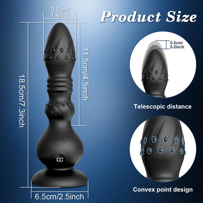 Thrusting Anal Plug Vibrator | Intense Prostate & G-Spot Stimulation